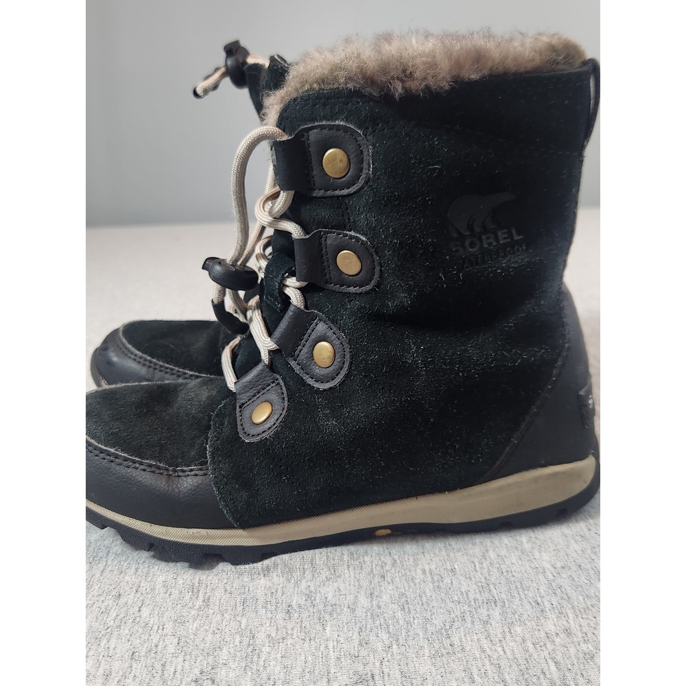 Sorel Joan of Arctic Youth 3 Black Waterproof Faux Fur Winter Boots NY2329